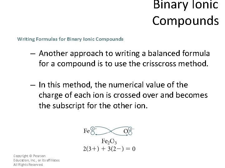 Binary Ionic Compounds Writing Formulas for Binary Ionic Compounds – Another approach to writing