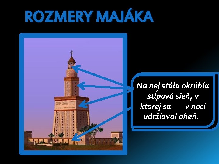 ROZMERY MAJÁKA Maják mal Zo stredu Z jeho stredu Na nej stála okrúhla štvorcový ROZMERY MAJÁKA Maják mal Zo stredu Z jeho stredu Na nej stála okrúhla štvorcový