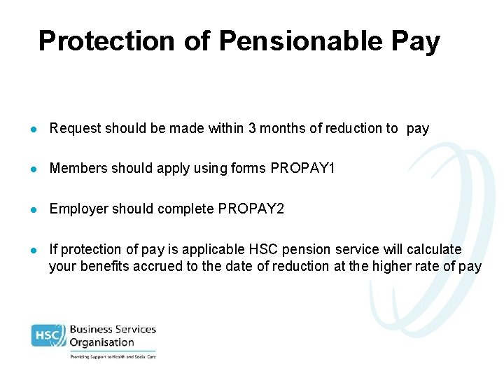 Protection of Pensionable Pay l Request should be made within 3 months of reduction