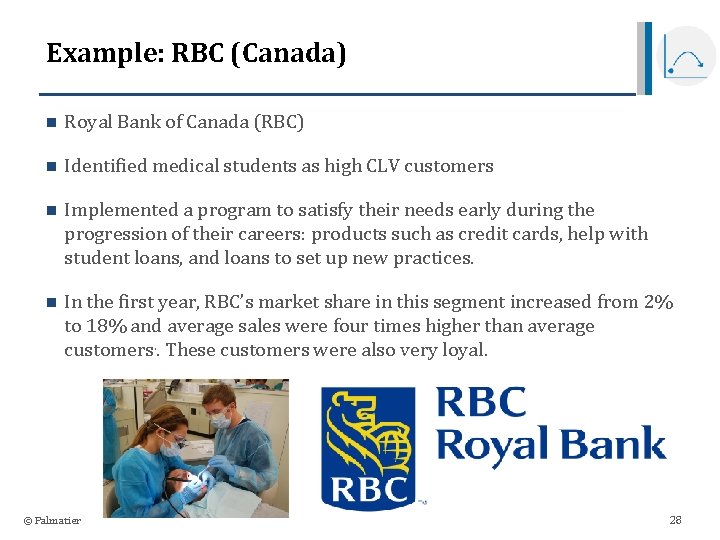 Example: RBC (Canada) n Royal Bank of Canada (RBC) n Identified medical students as