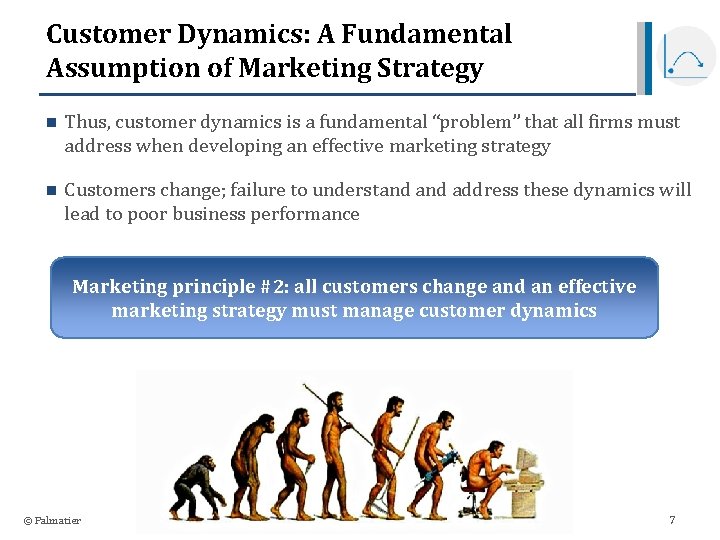 Customer Dynamics: A Fundamental Assumption of Marketing Strategy n Thus, customer dynamics is a