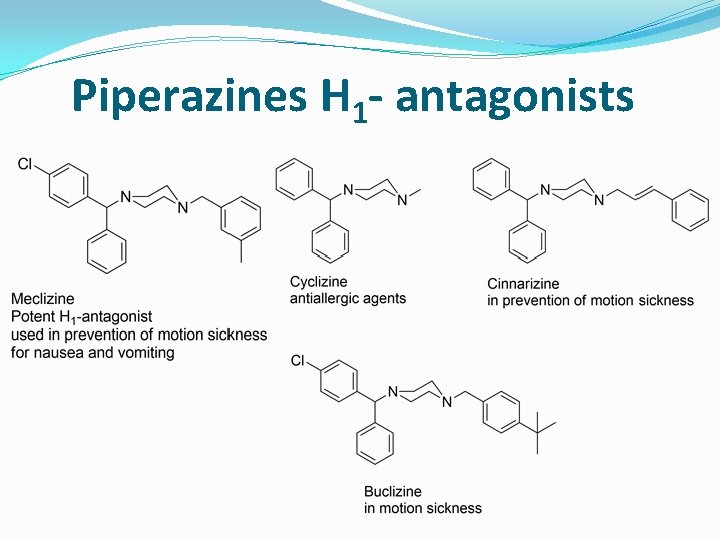 Piperazines H 1 - antagonists 