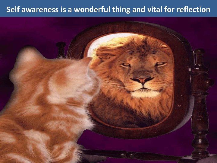 Self awareness is a wonderful thing and vital for reflection 