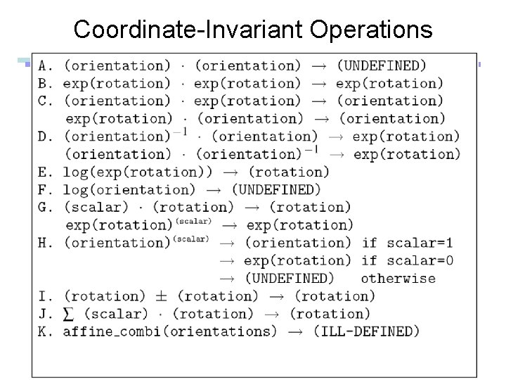 Coordinate-Invariant Operations 