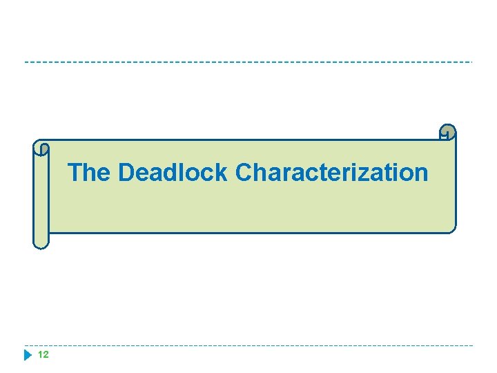 The Deadlock Characterization 12 