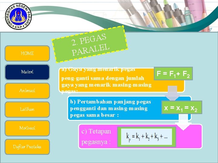 HOME Materi Animasi Latihan Motivasi Daftar Pustaka S A G E 2. P EL