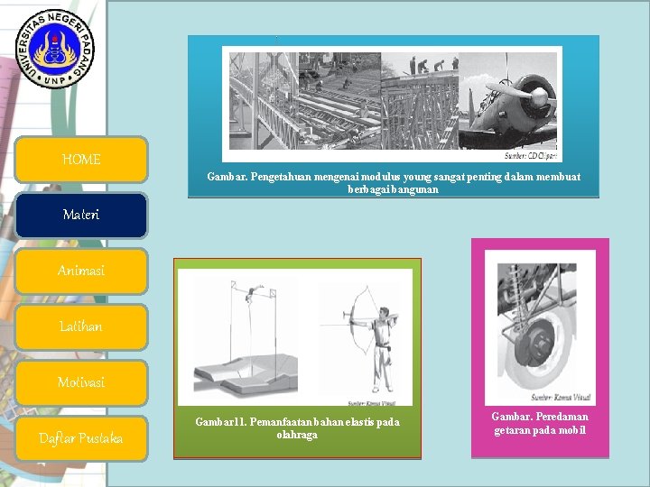 HOME Gambar. Pengetahuan mengenai modulus young sangat penting dalam membuat berbagai bangunan Materi Animasi