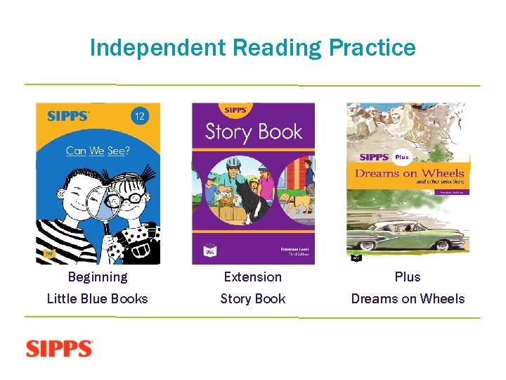 Independent Reading Practice Beginning Extension Plus Little Blue Books Story Book Dreams on Wheels
