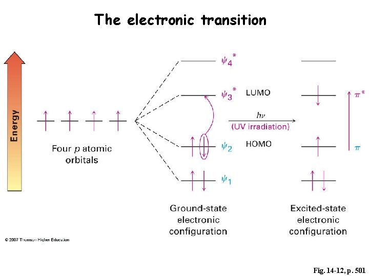 The electronic transition Fig. 14 -12, p. 501 