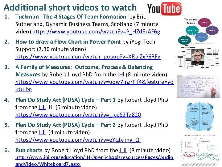 Additional short videos to watch 1. Tuckman - The 4 Stages Of Team Formation