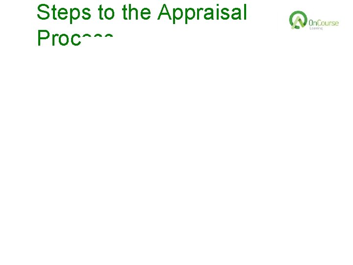 Steps to the Appraisal Process 