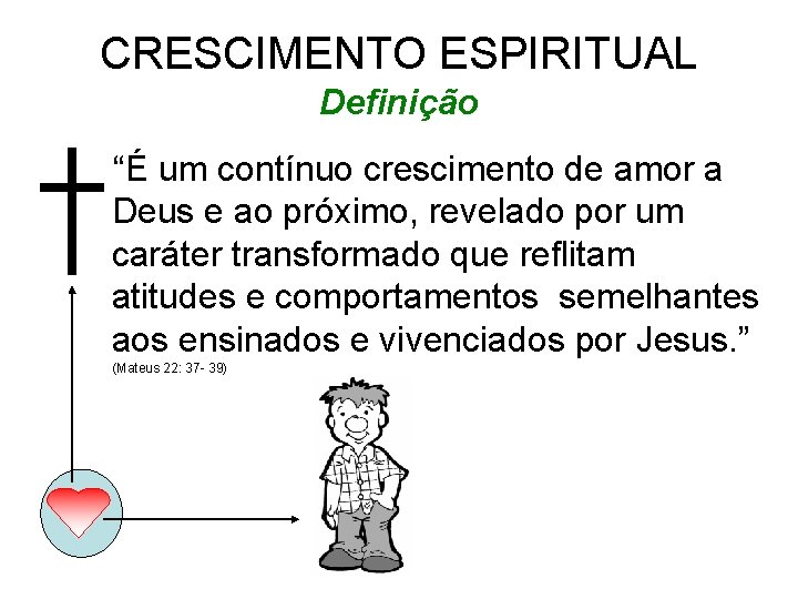CRESCIMENTO ESPIRITUAL Definição “É um contínuo crescimento de amor a Deus e ao próximo, CRESCIMENTO ESPIRITUAL Definição “É um contínuo crescimento de amor a Deus e ao próximo,
