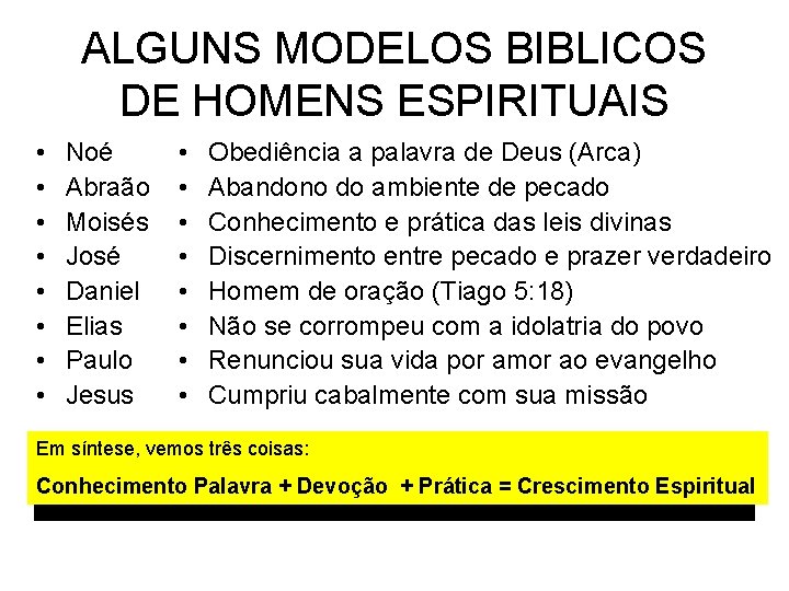 ALGUNS MODELOS BIBLICOS DE HOMENS ESPIRITUAIS • • Noé Abraão Moisés José Daniel Elias ALGUNS MODELOS BIBLICOS DE HOMENS ESPIRITUAIS • • Noé Abraão Moisés José Daniel Elias