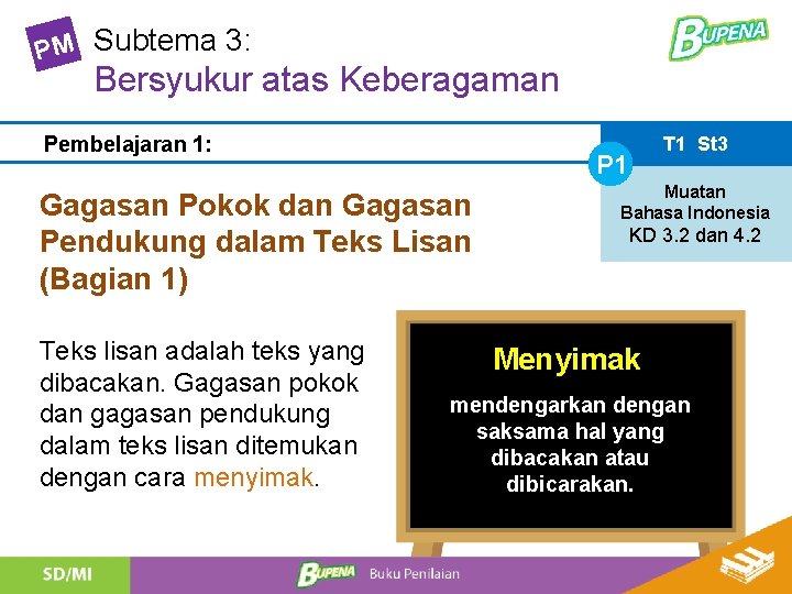 PM Subtema 3: Bersyukur atas Keberagaman Pembelajaran 1: P 1 Gagasan Pokok dan Gagasan