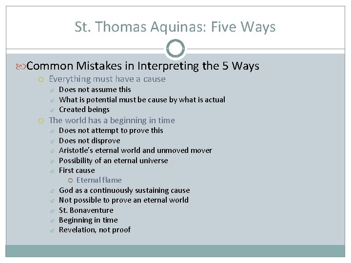 St. Thomas Aquinas: Five Ways Common Mistakes in Interpreting the 5 Ways Everything must