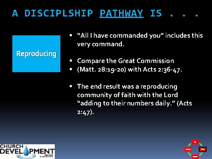 A DISCIPLSHIP PATHWAY IS. . . “All I have commanded you” includes this very