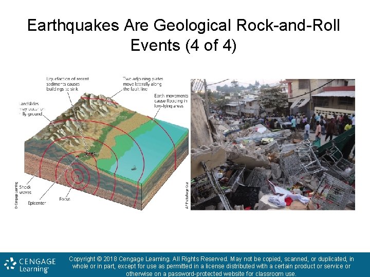 Earthquakes Are Geological Rock-and-Roll Events (4 of 4) Copyright © 2018 Cengage Learning. All