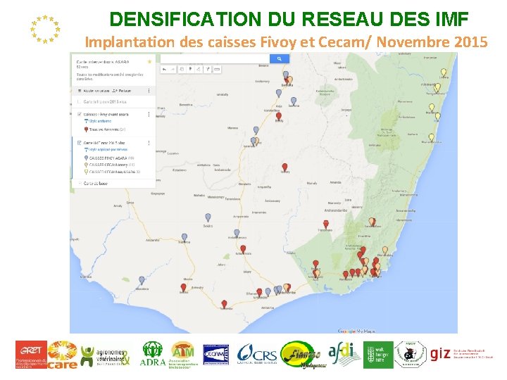 DENSIFICATION DU RESEAU DES IMF Implantation des caisses Fivoy et Cecam/ Novembre 2015 