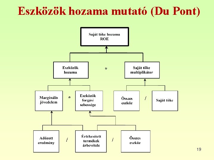 Eszközök hozama mutató (Du Pont) 19 