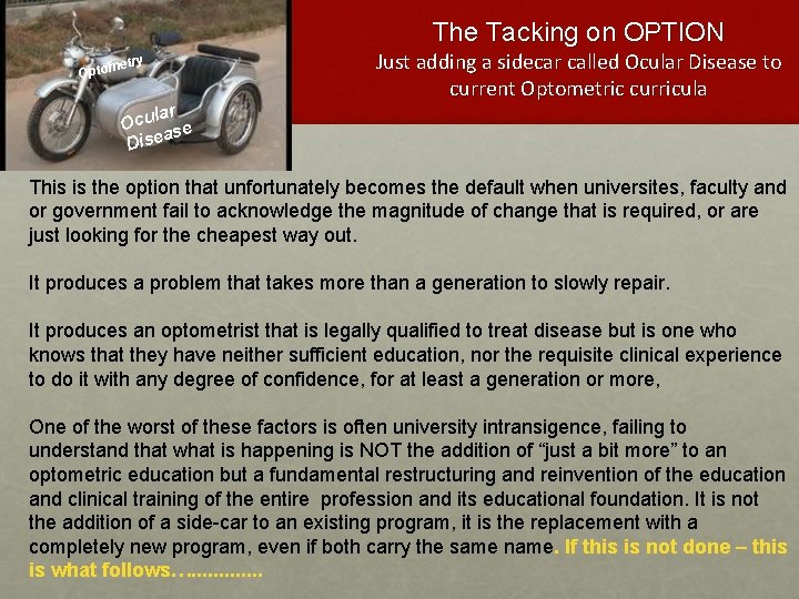 The Tacking on OPTION metry Opto lar Ocu se a Dise Just adding a The Tacking on OPTION metry Opto lar Ocu se a Dise Just adding a