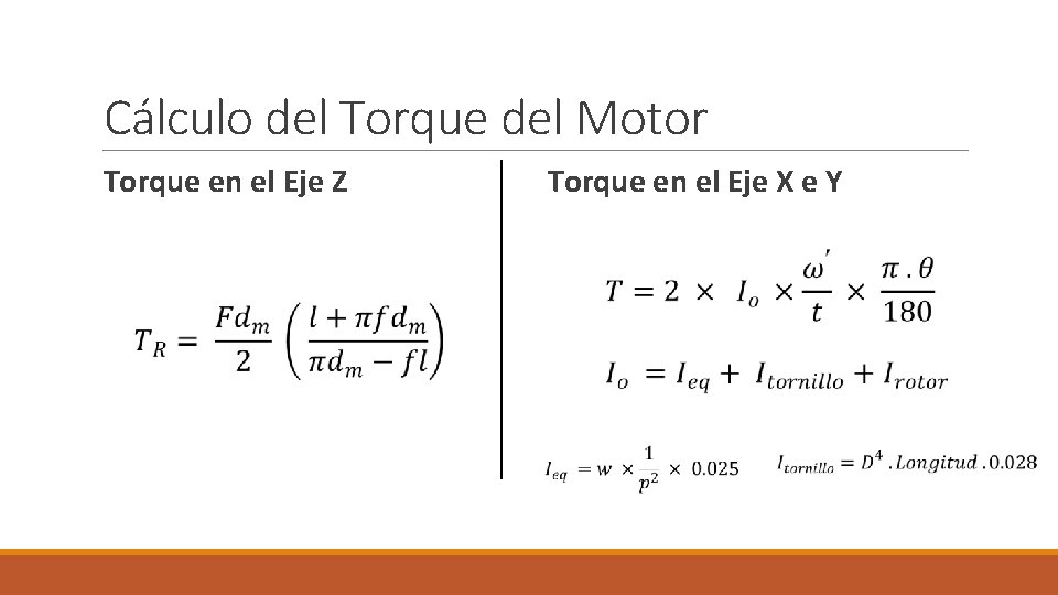 Cálculo del Torque del Motor Torque en el Eje Z Torque en el Eje