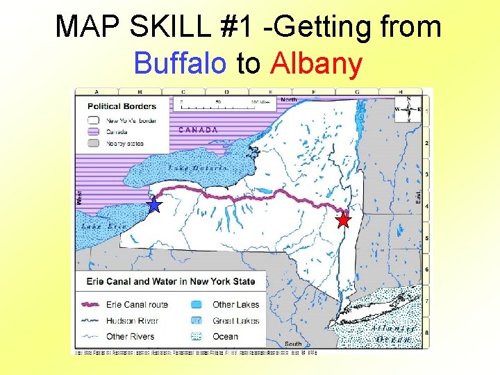 MAP SKILL #1 -Getting from Buffalo to Albany 