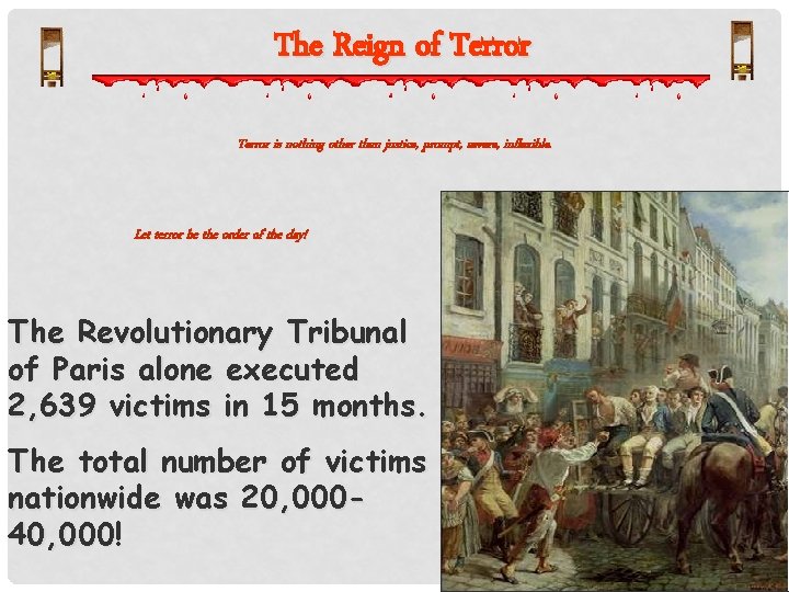 The Reign of Terror is nothing other than justice, prompt, severe, inflexible. Let terror