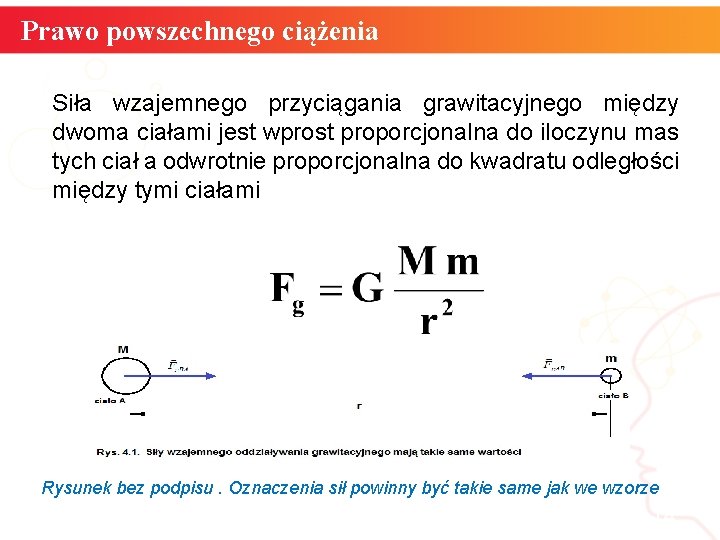 Prawo powszechnego ciążenia Siła wzajemnego przyciągania grawitacyjnego między dwoma ciałami jest wprost proporcjonalna do Prawo powszechnego ciążenia Siła wzajemnego przyciągania grawitacyjnego między dwoma ciałami jest wprost proporcjonalna do
