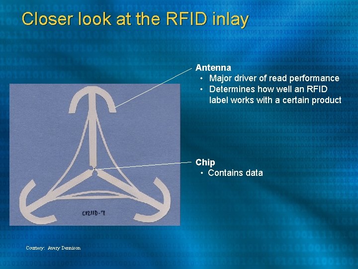 Closer look at the RFID inlay Antenna • Major driver of read performance • Closer look at the RFID inlay Antenna • Major driver of read performance •