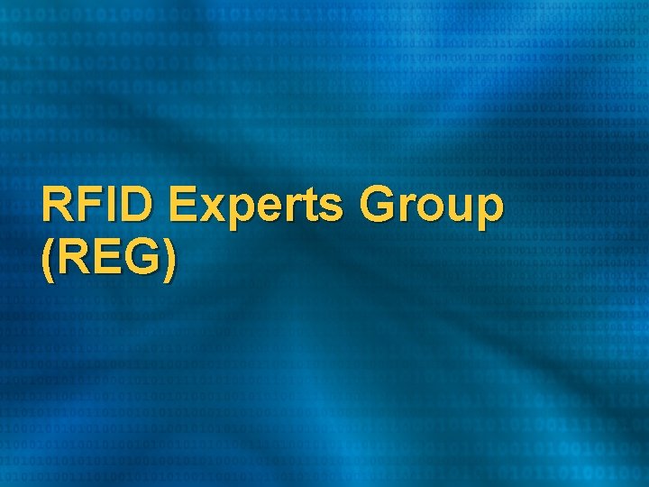 RFID Experts Group (REG) RFID Experts Group (REG)