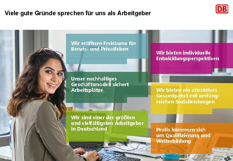 Viele gute Gründe sprechen für uns als Arbeitgeber Wir eröffnen Freiräume für Berufs- und