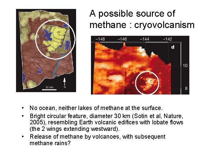 A possible source of methane : cryovolcanism • No ocean, neither lakes of methane A possible source of methane : cryovolcanism • No ocean, neither lakes of methane