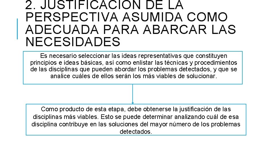 2. JUSTIFICACIÓN DE LA PERSPECTIVA ASUMIDA COMO ADECUADA PARA ABARCAR LAS NECESIDADES Es necesario