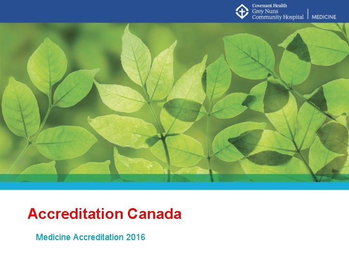 Accreditation Canada Medicine Accreditation 2016 