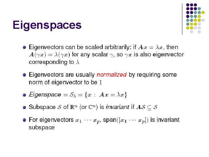 Eigenspaces 