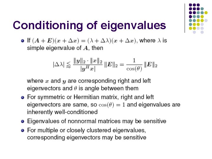 Conditioning of eigenvalues 