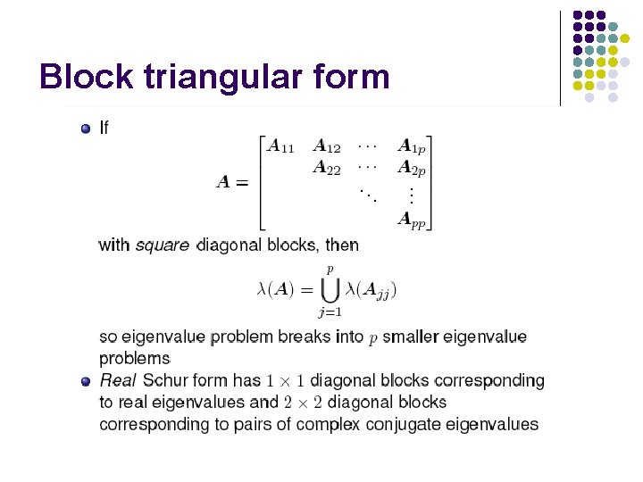 Block triangular form 