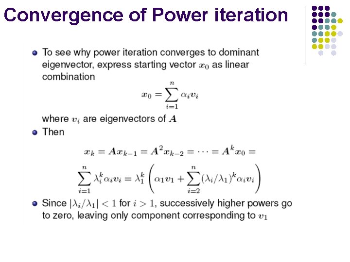 Convergence of Power iteration 