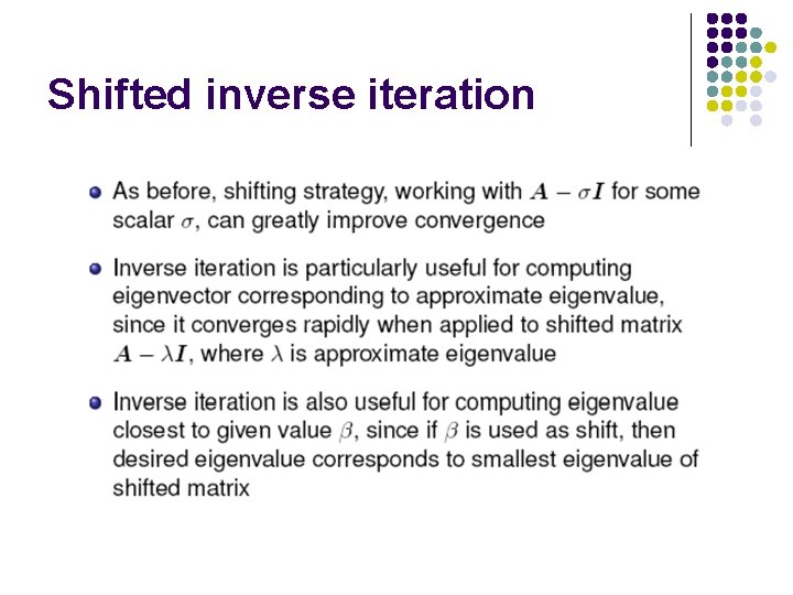 Shifted inverse iteration 