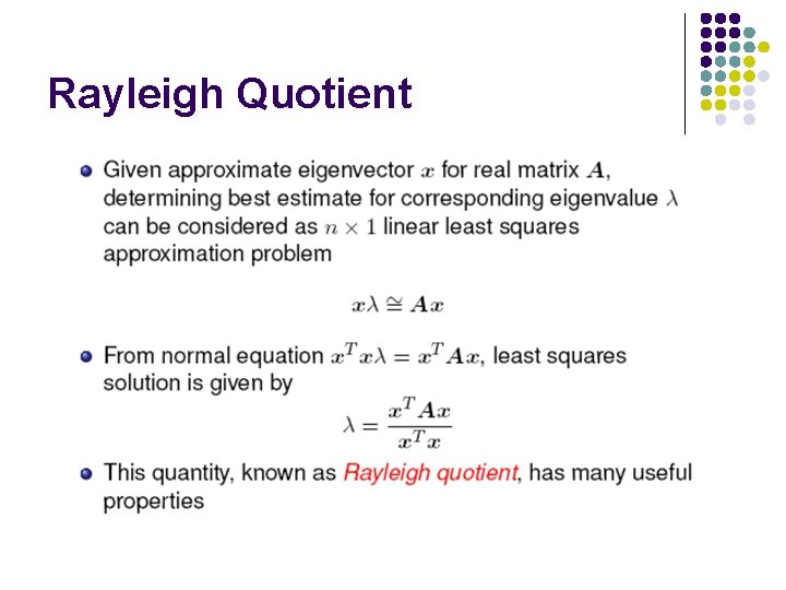 Rayleigh Quotient 