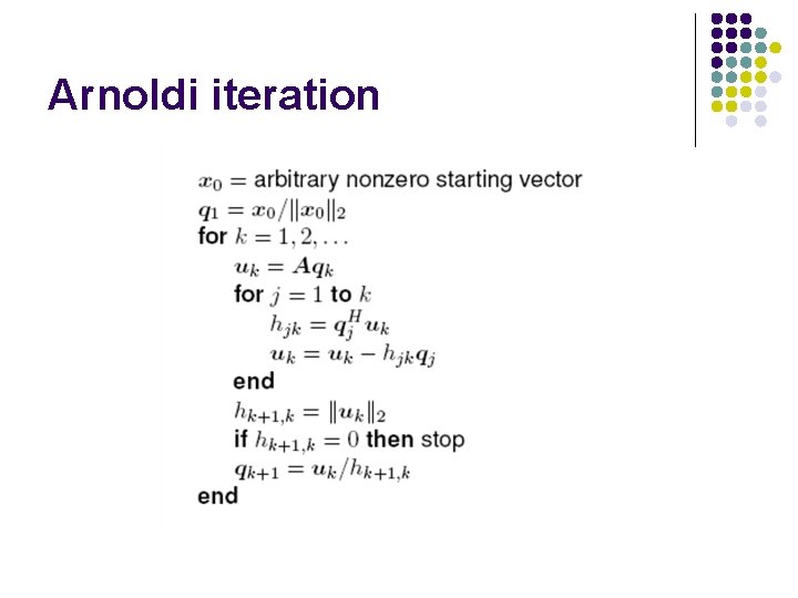 Arnoldi iteration 