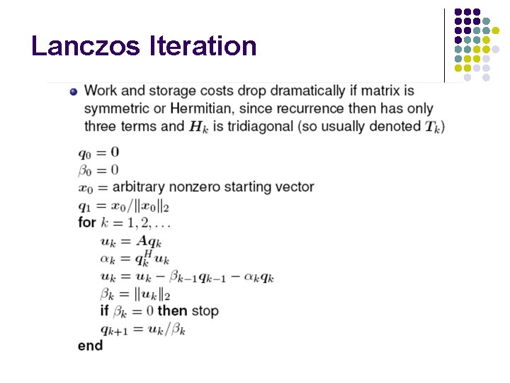 Lanczos Iteration 