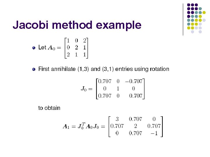 Jacobi method example 