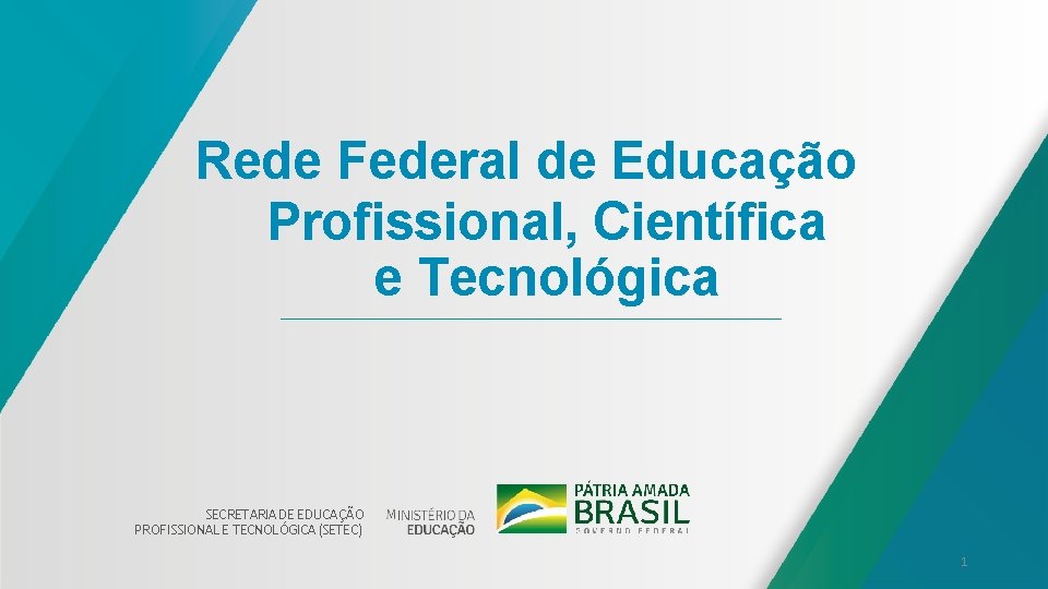 Rede Federal de Educação Proﬁssional, Cientíﬁca e Tecnológica SECRETARIA DE EDUCAÇÃO PROFISSIONAL E TECNOLÓGICA