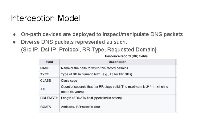 Interception Model ● On-path devices are deployed to inspect/manipulate DNS packets ● Diverse DNS