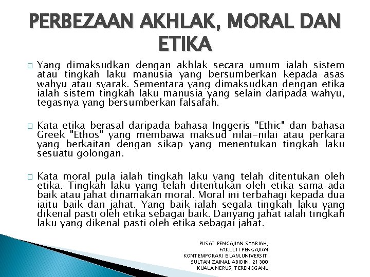 Maqasid Syariah Dalam Perkembangan Akhlak Muslim Prof Madya