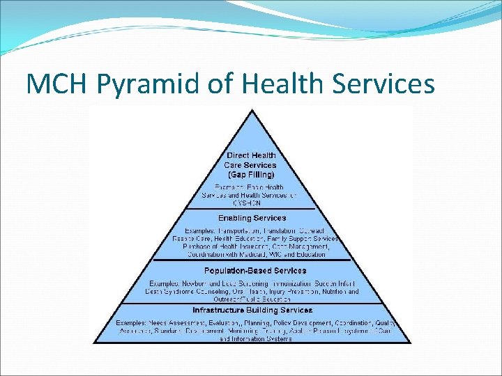 MCH Pyramid of Health Services 