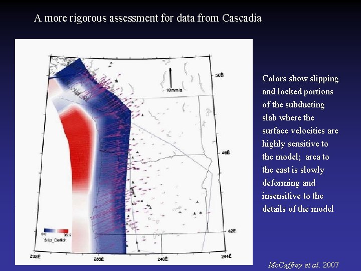A more rigorous assessment for data from Cascadia Colors show slipping and locked portions