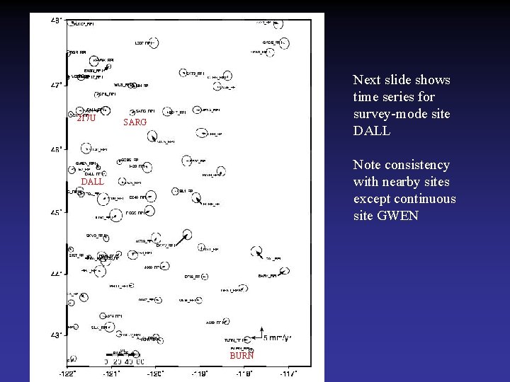 217 U Next slide shows time series for survey-mode site DALL SARG Note consistency