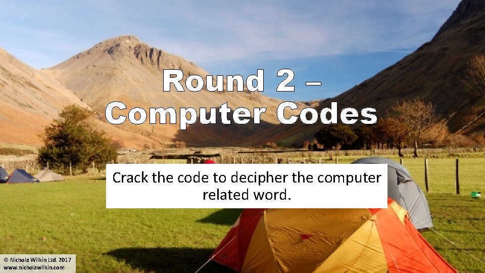 Round 2 – Computer Codes Crack the code to decipher the computer related word.